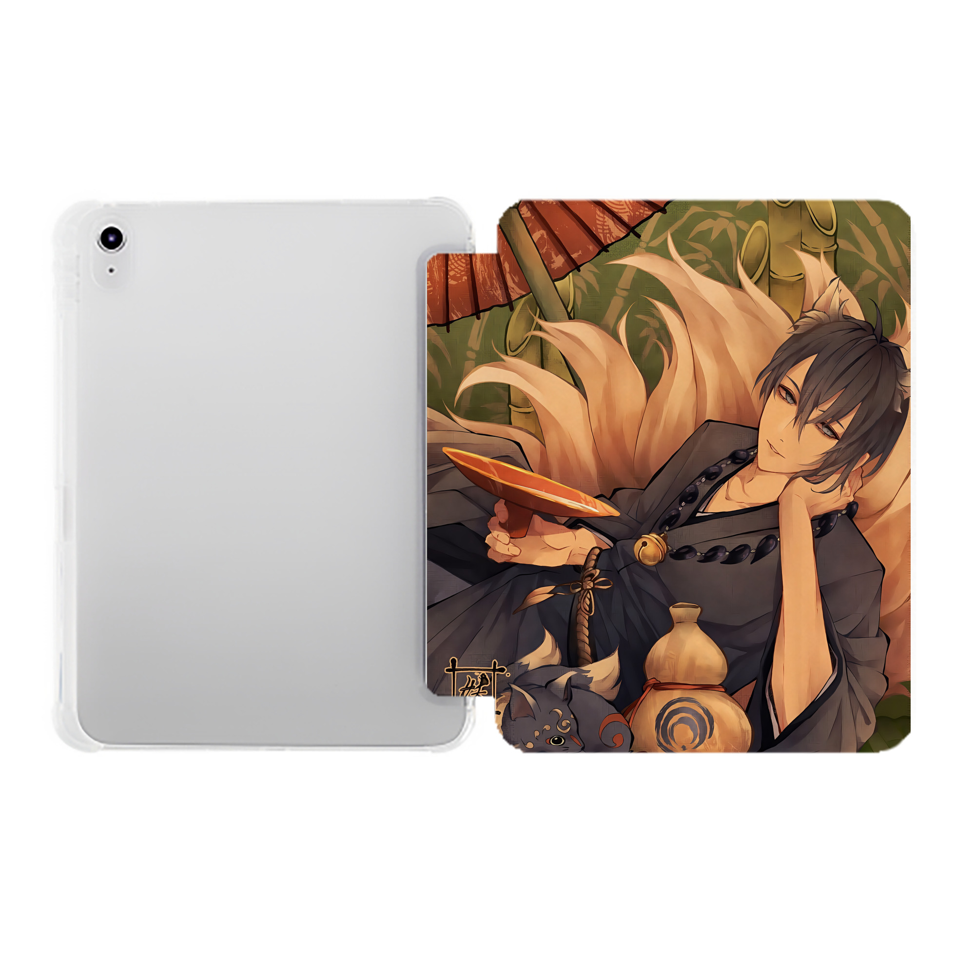 （画像用） 刀剣乱舞 Touken Ranbu IPad ケース ペン収納付き 三つ折りスタンド PUレザー×シリコン 対応機種9.5/10.5/10.9インチ